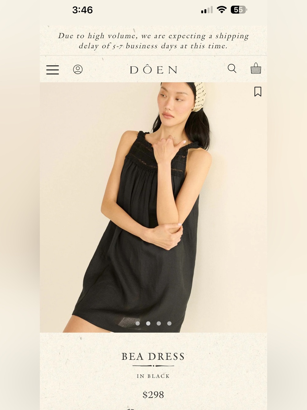 Doen Bea Dress-Black S